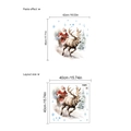 Realistic watercolor Santa Claus on deer sleigh Christmas wall sticker, 42x45cm size - ZA190-Santa Driving Sleigh / 40x40cm-1 Sheet