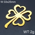 Golden titanium steel four-leaf clover pendant 33x25mm for lucky necklaces and earrings - Hollow Clover-Gold Color(KLJ6512-Z) / 33x25mm