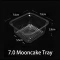Vassoio trasparente per mooncake 7,0cm quadrato per confezioni di dolci e pasticceria - Vassoio Trasparente da 63g 7.0 / 100 pezzi per Confezione