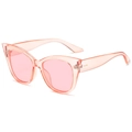 Rosa transparente Cat-Eye Sonnenbrille mit Retro-Rahmen und getönten Gläsern - Transparent rosa Rahmen rosa Gläser