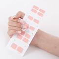 Pink self-adhesive nail stickers with silver glitter French tips and white daisy flowers - Pink Silver Glitter French Daisy Style (UNE-15)