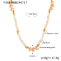 Collana di perle d'acqua dolce barocche con perline in acciaio al titanio placcato oro 18k - Oro