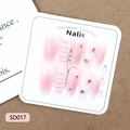 Rosa Blush-Farbverlauf Nägel zum Aufkleben mit Sternen und Strasssteinen, 10er-Set - SD017-XS