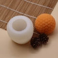 3D geometric triangle pattern sphere silicone mold for DIY candles and aromatherapy soap - Triangle Texture Sphere (sku_703357254232) / White