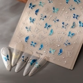 Icy Schmetterling Nagelaufkleber mit 3D Relief Glitzer Design und Silberrand, Co-314 - CO-314 Versilbertes Gelee-Stil