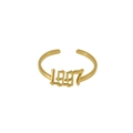 Adjustable gold stainless steel ring featuring 1997 gothic year font design - One Size(Adjustable) / Gold-1997