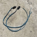 Set of two blue braided denim hair ropes with silver beads and black clips for hair styling - 8 Beads Lake Blue 2Pcs