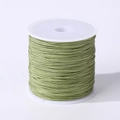 0.8mm olive green nylon cord roll for DIY handmade necklaces and bracelets - Matcha Green