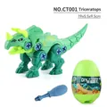 DIY Green Triceratops toy set with storage egg and screwdriver for kids building play - CT Triceratops (Egg Pack) + Screwdriver