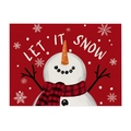 Tovaglietta natalizia con pupazzo di neve, stampa Let It Snow e motivi di fiocchi di neve - Stile Lino Impermeabile / Pupazzo di Neve e Cardinale