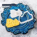Christmas house shaped cookie cutter set with 8x5.5cm plastic mold and embossed detail - Christmas House A