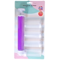 Manual purple cake airbrush tool set with four clear replacement tubes for baking - Purple