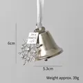 Silver metal bell ornament with snowflake pendant and It's a Wonderful Life engraving - Hexagon Snowflake Bell