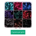 Scatola da 9 scomparti con paillettes rotonde colorate per decorazioni fai-da-te - 5mm (5g Per Scomparto) / Scatola 15