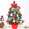50cm green tabletop Christmas tree with red balls, golden snowflakes and snowman decor - SYT312