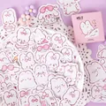 Pink rabbit cartoon stickers in a gift box for DIY scrapbooking decoration - Pupu Rabbit