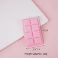Pink PVC 8-block chocolate keychain charm with 6cm length and 20g lightweight design - Model Style (No Buckle) / Pink