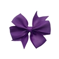 Deep purple grosgrain ribbon bow hair clip for babies featuring high-quality ribbed texture - Deep purple