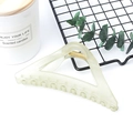 Translucent triangular pale green hair claw clip for women on a white background - Translucent Green