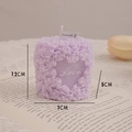 Lavender rose flower scented candle with Love heart engraving and size dimensions - Macaron Purple Cluster (Provence Lavender)