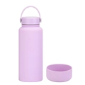 Pale purple 1L insulated sports water bottle with matte finish and silicone boot - 1 L / Lavender