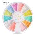 12-grid nail art crystal wheel with colorful AB alloy rhinestones for manicure SP0001-41 - Colorful Mini Beads Set (sp0001-41)