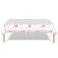 Rectangle butterfly party tablecloth with pink floral print for spring celebrations - Small - New Butterfly Style