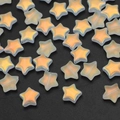 Translucent white iridescent star pendant beads 10mm for DIY jewelry making - Matte AB