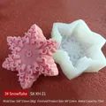 DIY snowflake silicone mold for handmade soap and scented candles with 3D floral pattern - No. 3 Snowflake XH-21