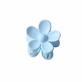 Sky blue small flower hair claw clip with matte finish for stylish side hair styling - 3.5cm / Glossy Light Blue