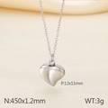 Silberne Herz-Halskette mattiert mit O-Kette, 12x11mm Herz, 450mm Kettenlänge, 3g - Anhänger 12x11mm-Kette 450mm / Silber