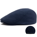 Gorra de visera azul marino para hombre con ajuste elástico para otoño e invierno - Azul Marino (Elástico)