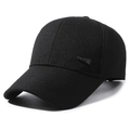 Klassische schwarze Baseballkappe für Herren mit SPORT-Logo und Metallelement - Verstellbar / Schwarzes Etikett Schwarz