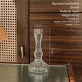 Piccolo candeliere in cristallo trasparente con trama a diamante per decorazioni - Diamante Grande / Candle Holders