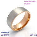 8mm Titanstahlring mit gebürsteter Silberoberfläche und roségoldener Innenseite im Komfort-Fit - US 7 / 8mm Roségold & Silber Zweifarbig