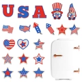DIY diamond painting kit with 17 USA American flag themed stickers for home decoration - 17Pcs Patriotic Element Stickers/Fridge Magnets