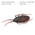Realistic brown cockroach insect toy model with detailed textures, 11.5x5x1.5cm size - Female Cockroach (PL127-2543)