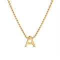 Gold-plated stainless steel twist chain necklace featuring a minimalist letter A pendant - Letter A