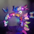Luminous LED butterfly headband with colorful glowing wings for festive party decorations - Colorful Butterfly Headband With Multi-Color Lights