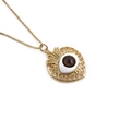 Elegante collana a catena dorata con ciondolo a forma di cuore con occhio del diavolo - Rosso