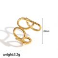 Detail of gold geometric hollow ring showing dimensions of 20mm and 3.2g weight - Multi-layer Overlapping Oval Style