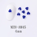 Detail view of 4mm dark blue alloy nail art rhinestone clusters with triple-drill design - Dark Blue (AM45)