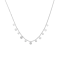 Elegante collana in acciaio al titanio argento con diversi ciondoli a disco liscio - N303261-Collana con Dischetti Multipli d'Argento