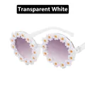 Occhiali da sole bimbi margherita con montatura bianco trasparente e lenti viola sfumate - Bianco Trasparente