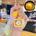 Yellow TV shaped keychain with glowing feature and Bubble gradient strap for bag decor - Mini Glowing TV-Yellow