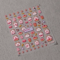 Stickers ongles 3D en relief avec dragon rose dessin animé et desserts variés M-236 - Boutique de Desserts Dragon de Dessin Animé (M-236)