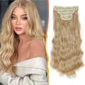 Extension capelli biondi mossi per donna con clip per uno styling quotidiano perfetto - Mosso Lungo / Biondo Chiaro Mix (4322S-22/60)