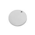 Round stainless steel pendant blank in polished silver finish with hole for DIY jewelry - 6mm / Steel