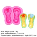 Rosa Silikonform in Flip-Flop-Form mit Seestern und Muschel für Seife und Harz - Ozean Flip-Flops (2# Pink 19-29)