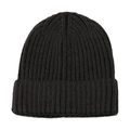 Dettaglio della maglia a coste e del bordo risvoltato di un caldo berretto da uomo - M (56-58cm) / grigio scuro